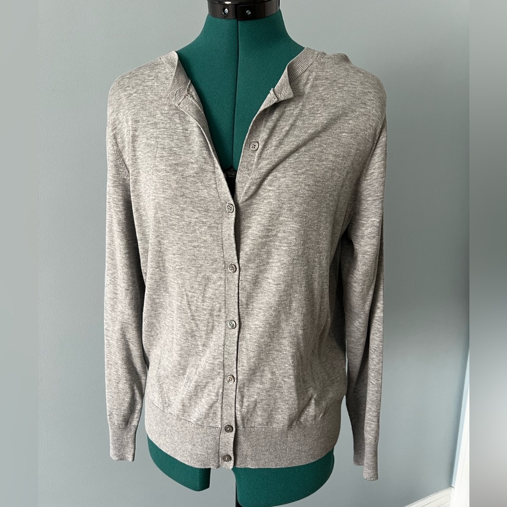 Gray Button-Up Cardigan